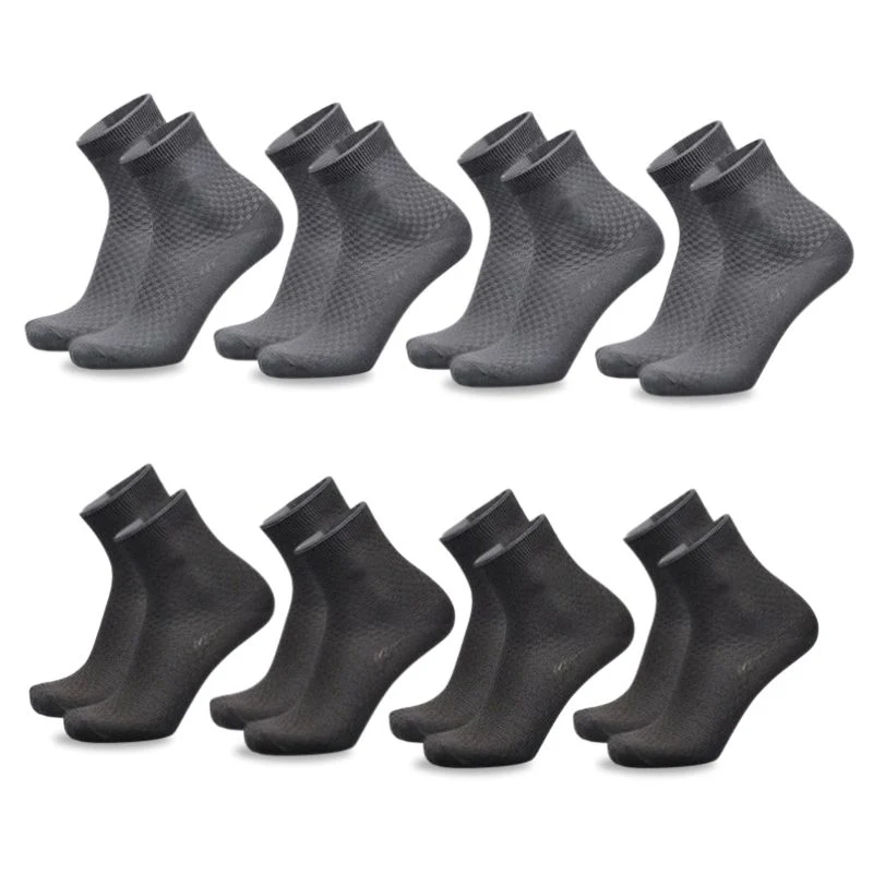 3 Pairs Of Premium Bamboo Fiber Socks (Black - Dark Grey - White) - Image 10