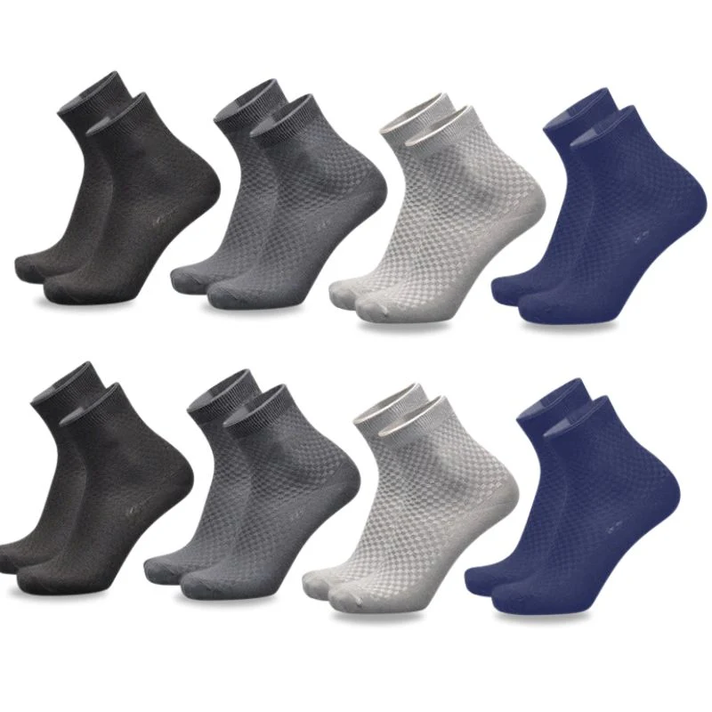 3 Pairs Of Premium Bamboo Fiber Socks (Black - Dark Grey - White) - Image 11