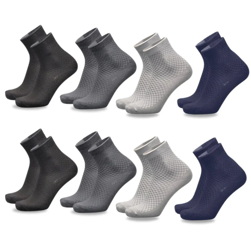 3 Pairs Of Premium Bamboo Fiber Socks (Black - Dark Grey - White) - Image 12