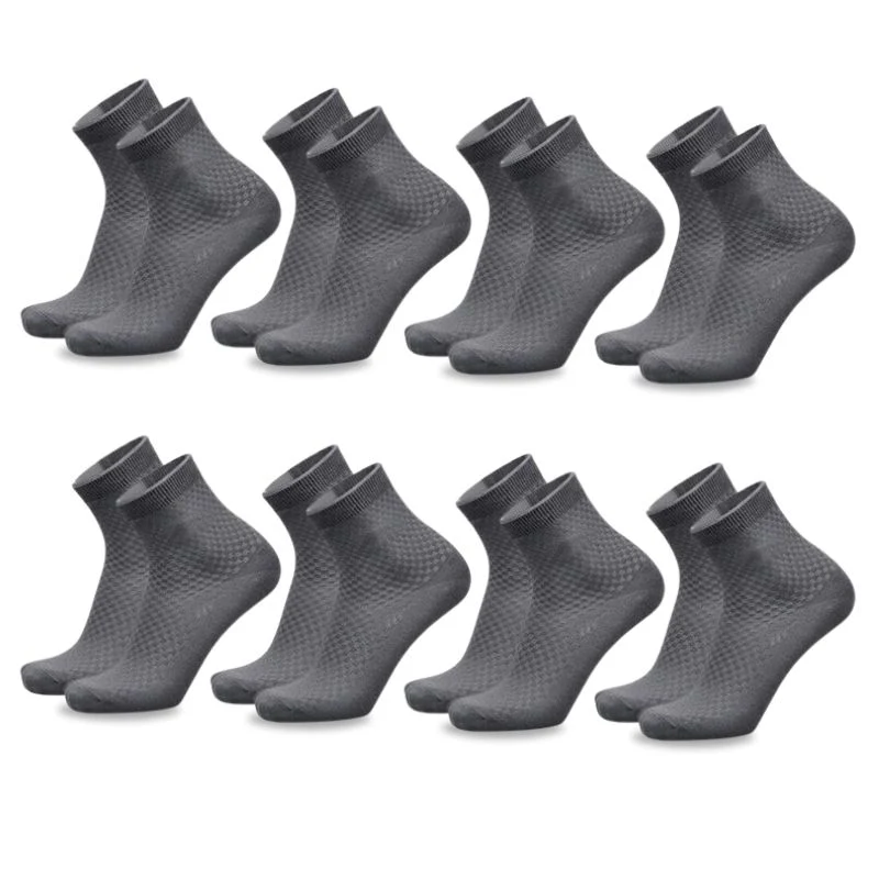 3 Pairs Of Premium Bamboo Fiber Socks (Black - Dark Grey - White) - Image 13