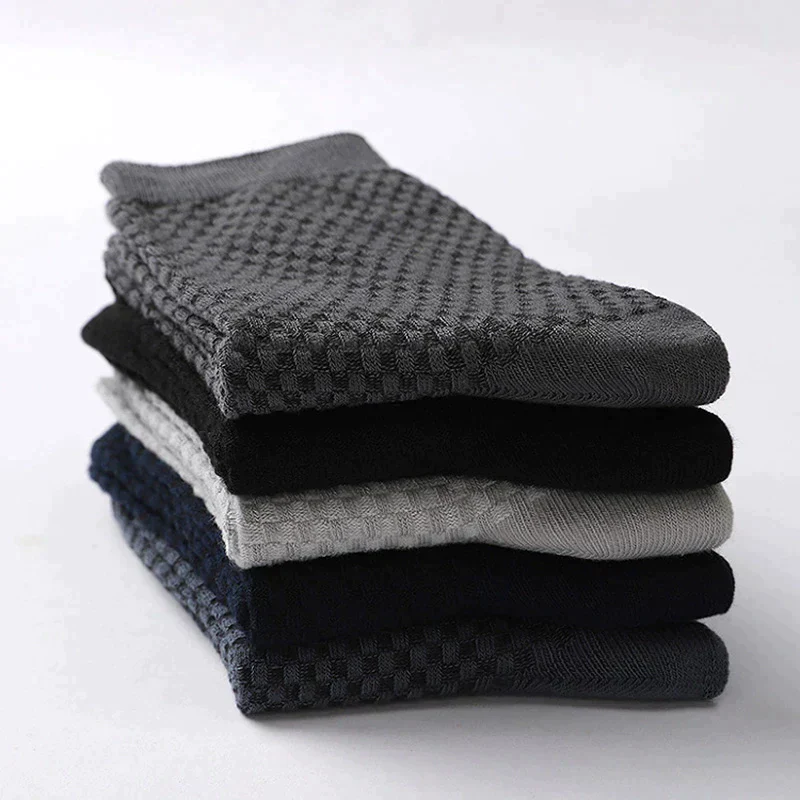 3 Pairs Of Premium Bamboo Fiber Socks (Black - Dark Grey - White) - Image 4