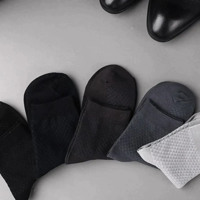 3 Pairs Of Premium Bamboo Fiber Socks (Black - Dark Grey - White) - Image 6
