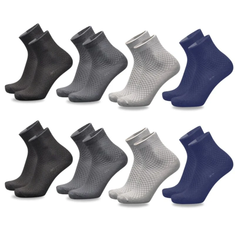 3 Pairs Of Premium Bamboo Fiber Socks (Black - Dark Grey - White) - Image 9